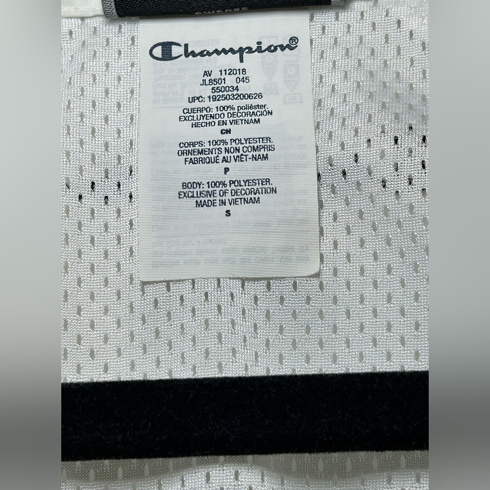 Champion White Windbreaker Jacket Small Women’s Logo Tape Cropped - Picture 7 of 13